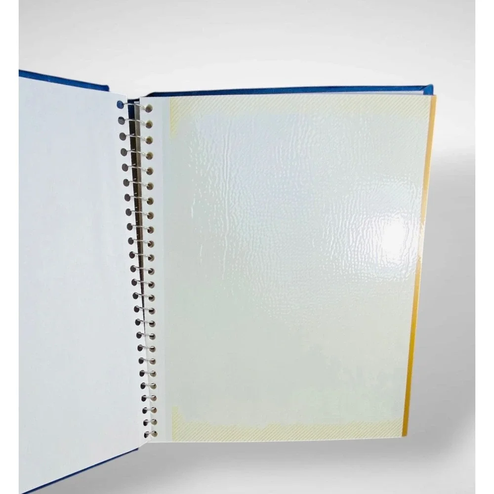 Photo Album Blue‎ Faux Leather Spiral Magnetic Self Adhesive 10 Pages Unused